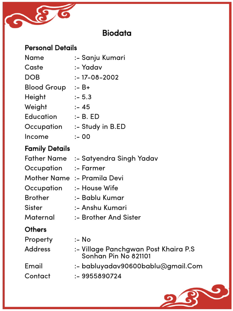 Biodata 2 | PDF