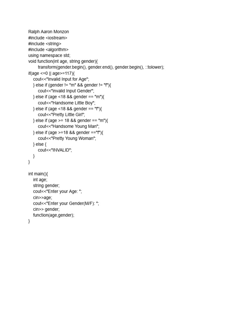 Age and Gender Classification Program | PDF