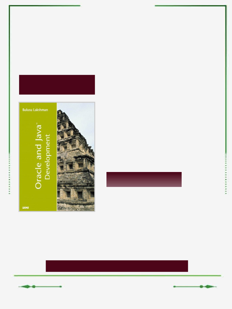 Oracle and Java Development 1st ed Edition Bulusu Lakshman ebook easy ...