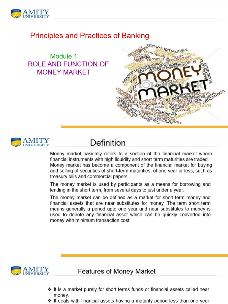 Understanding Money Market Functions | PDF | Money Market | Repurchase ...