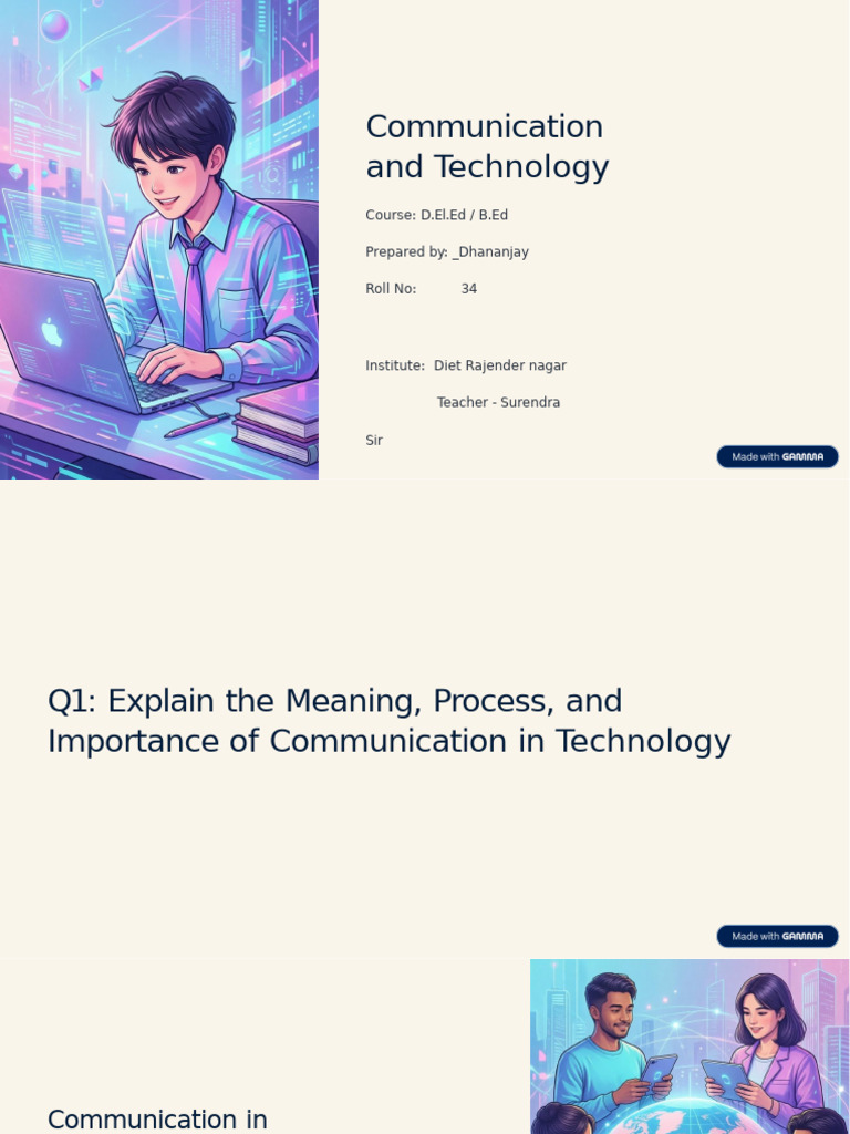 Communication in Technology Overview | PDF | Communication ...