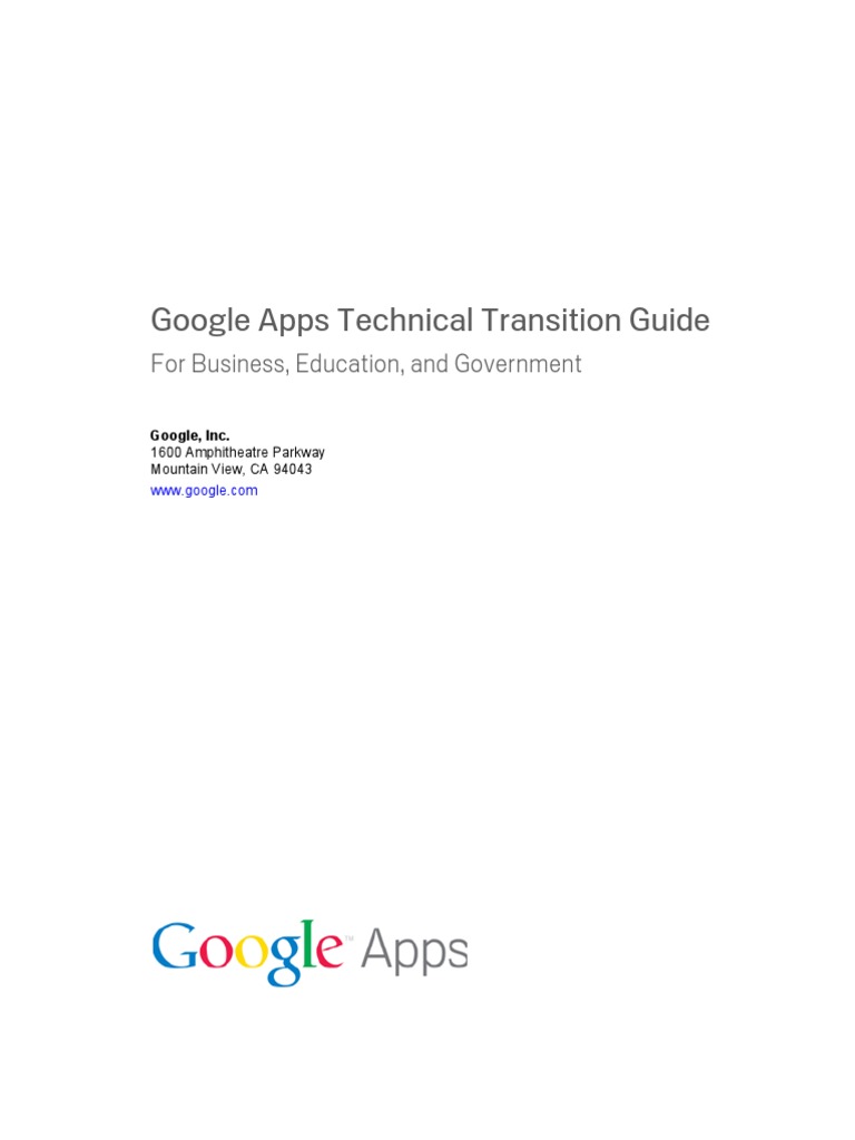 Google Apps Technical Transition Guide: For Business, Education, and ...