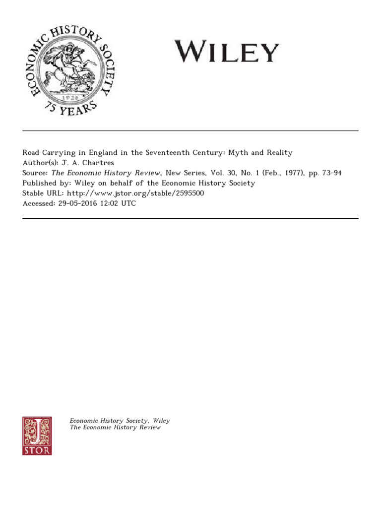 Chatres J - Road Carrying in England in the Seventeenth Century - Myth ...