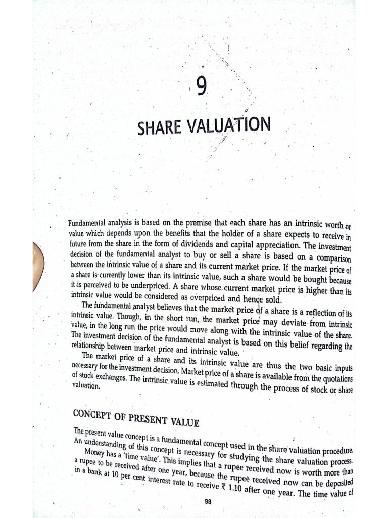 Share Valuation - Security Analysis & Portfolio Management | PDF