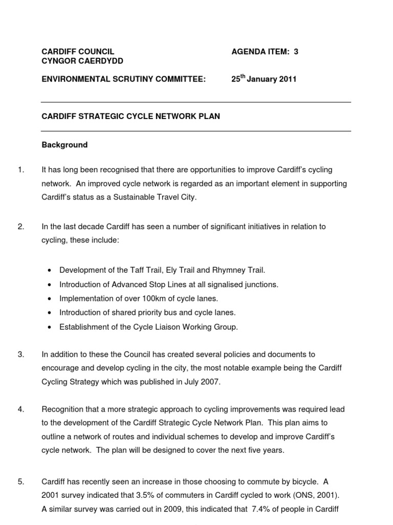 Cardiff Cycle Network Plan Overview | PDF | Cycling Infrastructure ...