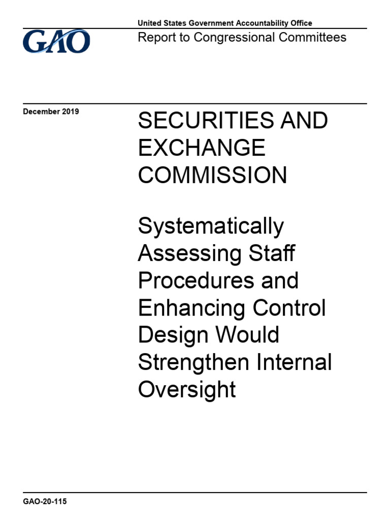 SEC Internal Control Assessment Report | PDF | Internal Control | U.S ...