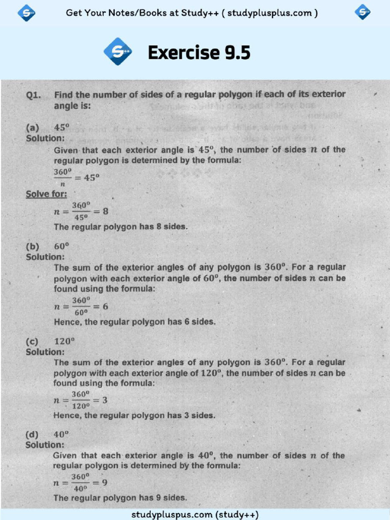 Fbise 9 Maths 9.5 | PDF