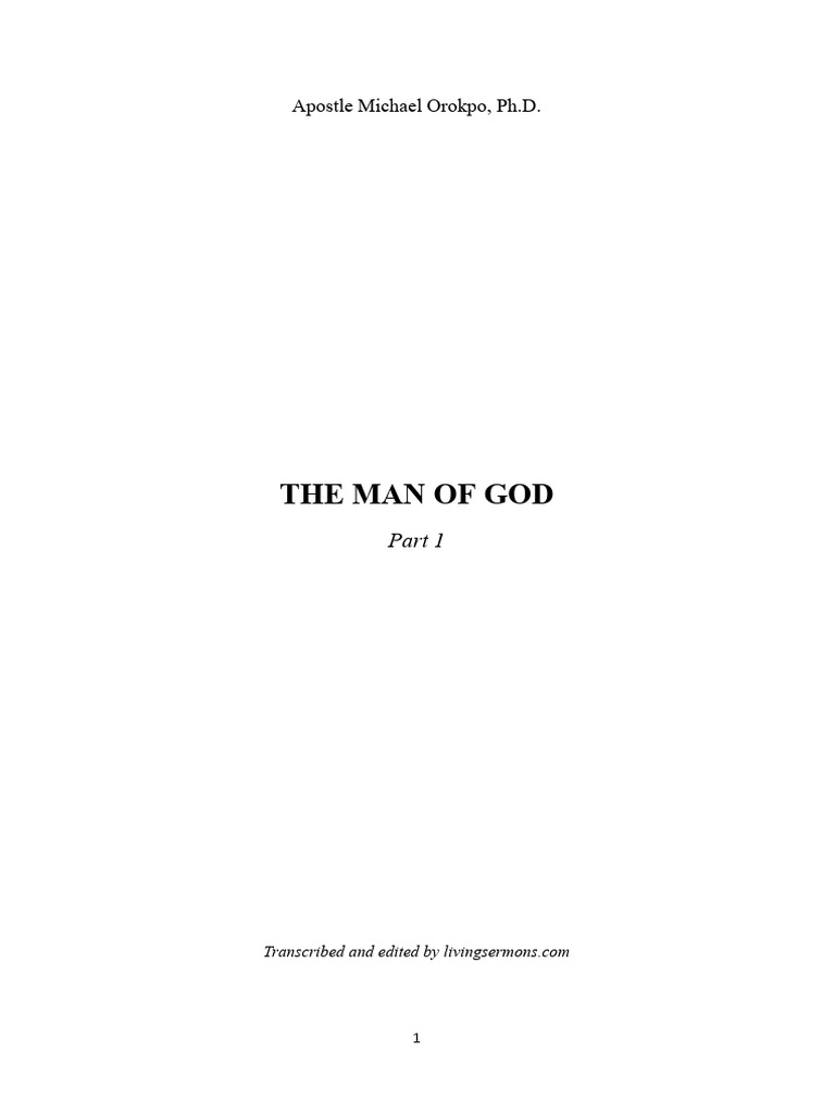 The Man of God: Identity in Christ | PDF | Jesus | God The Father