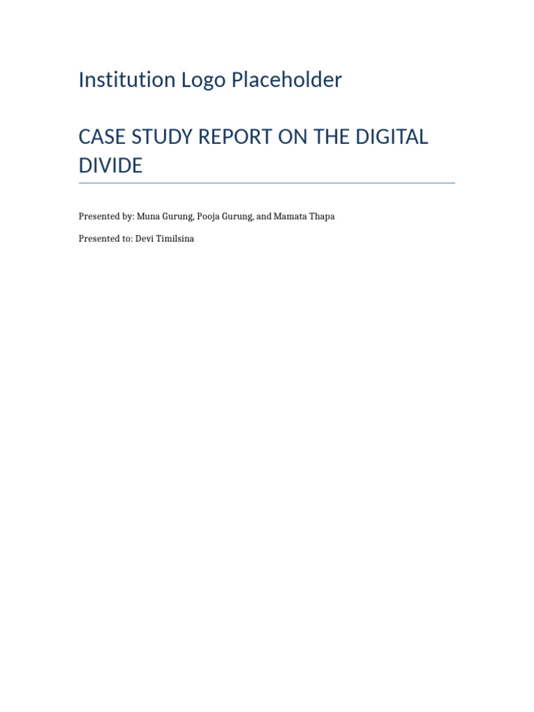 Digital Divide Case Study | PDF | Infrastructure | Literacy