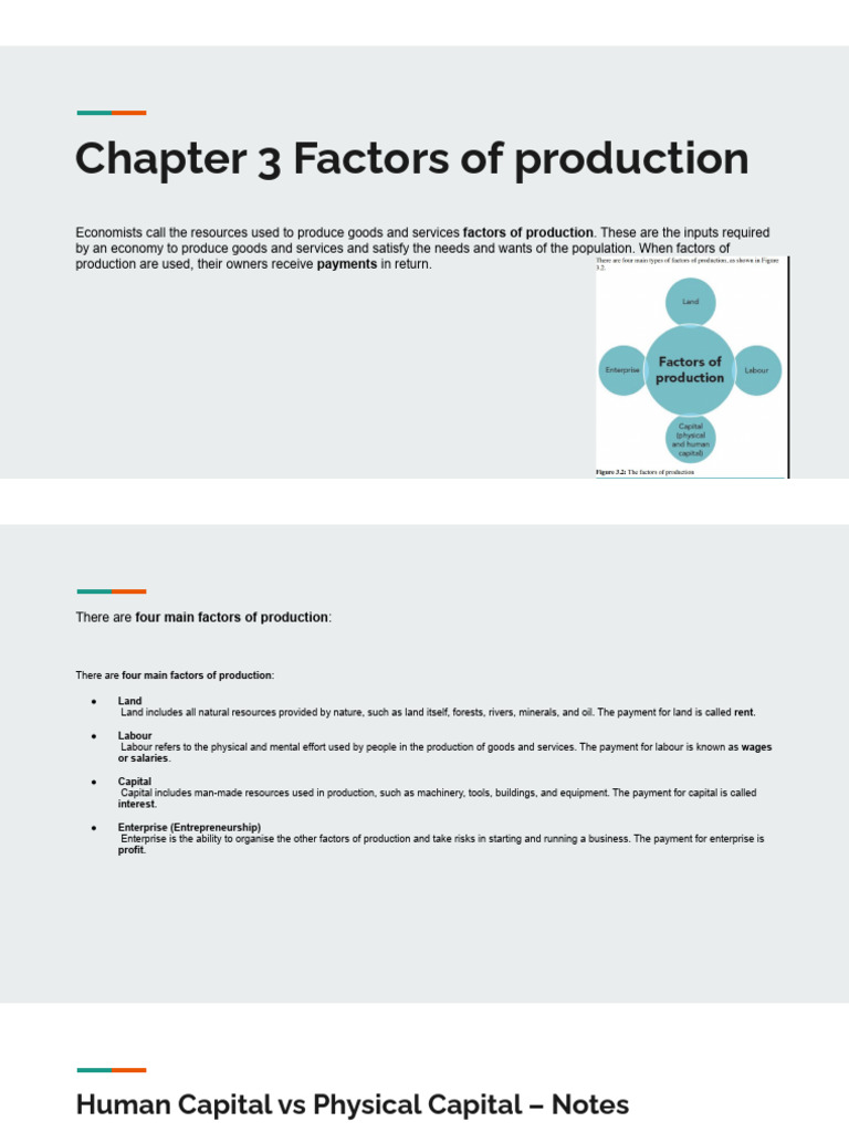 Understanding Factors of Production | PDF | Capital (Economics) | Human ...