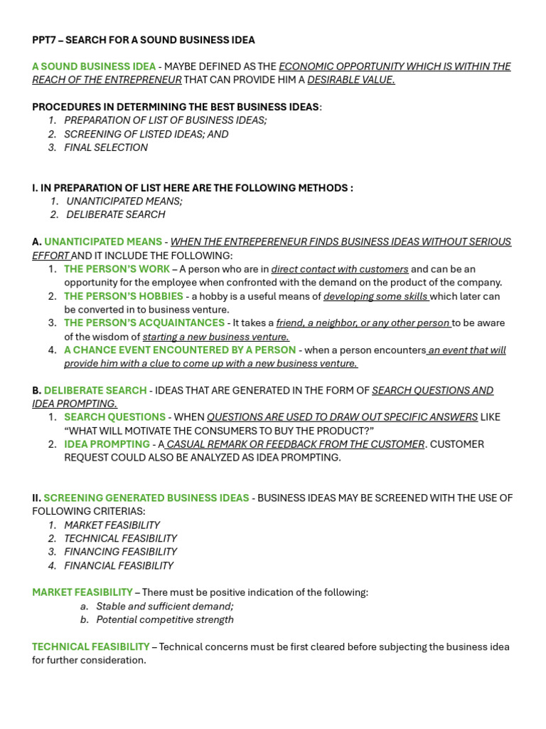Finding Viable Business Ideas | PDF | Market Segmentation ...
