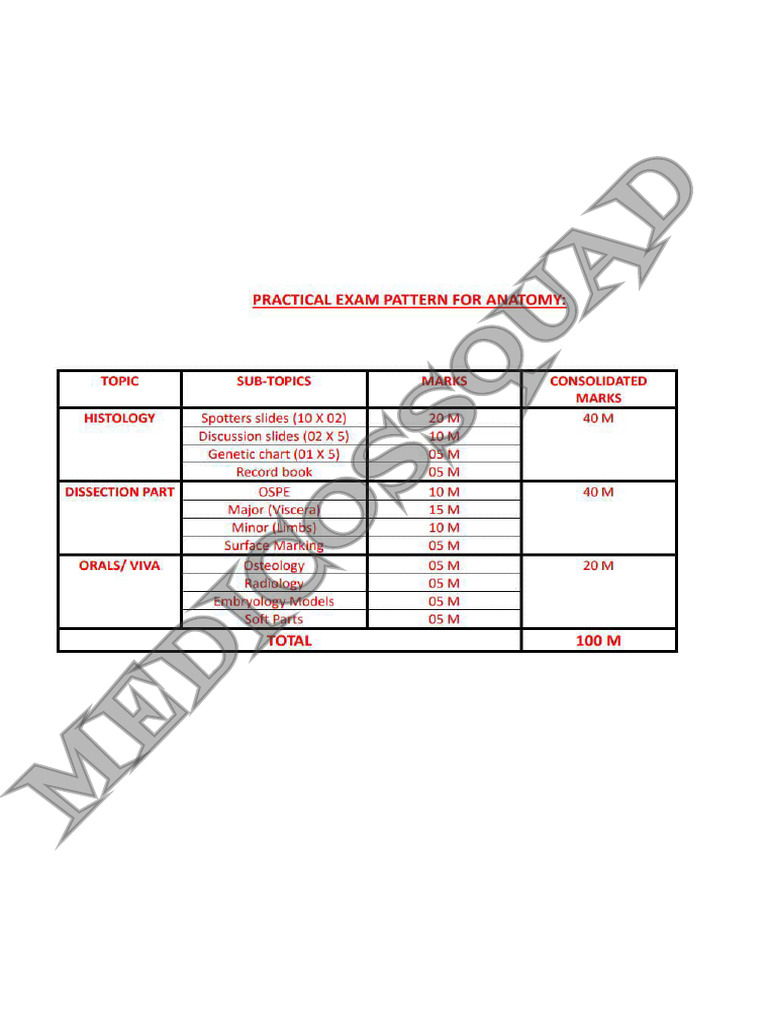 Anat Practical Pattern | PDF