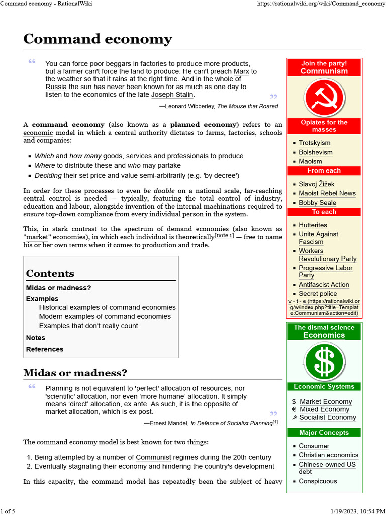 Command Economy - RationalWiki | PDF | Communism | Socialism