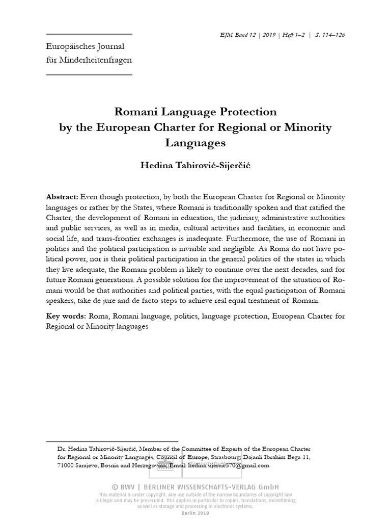 Romani Language Protection in Europe | PDF | Romani People | Minority Group