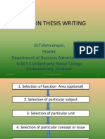 Steps in Thesis Writing