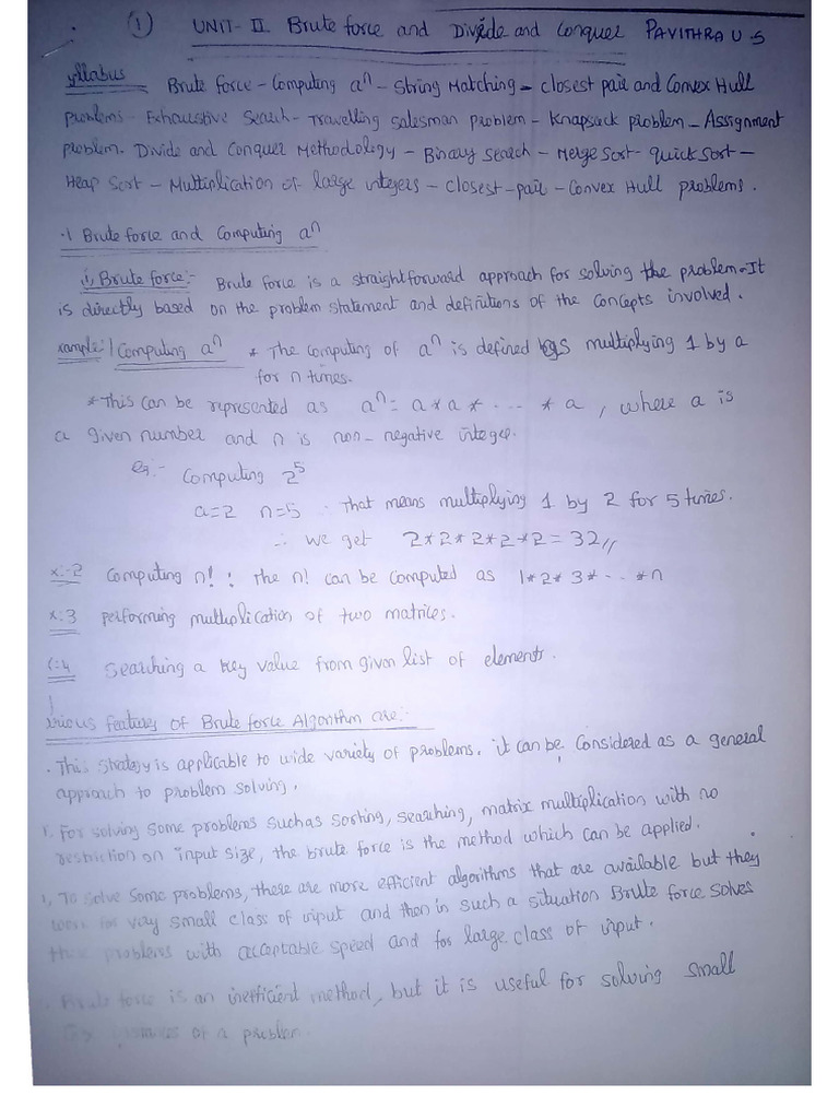 Daa Unit-2 Notes | PDF