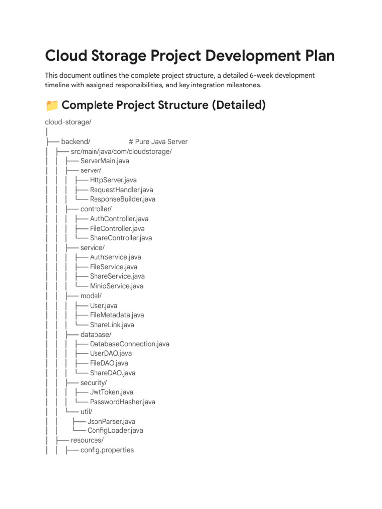Cloud Storage Development Plan | PDF | Computing | Software