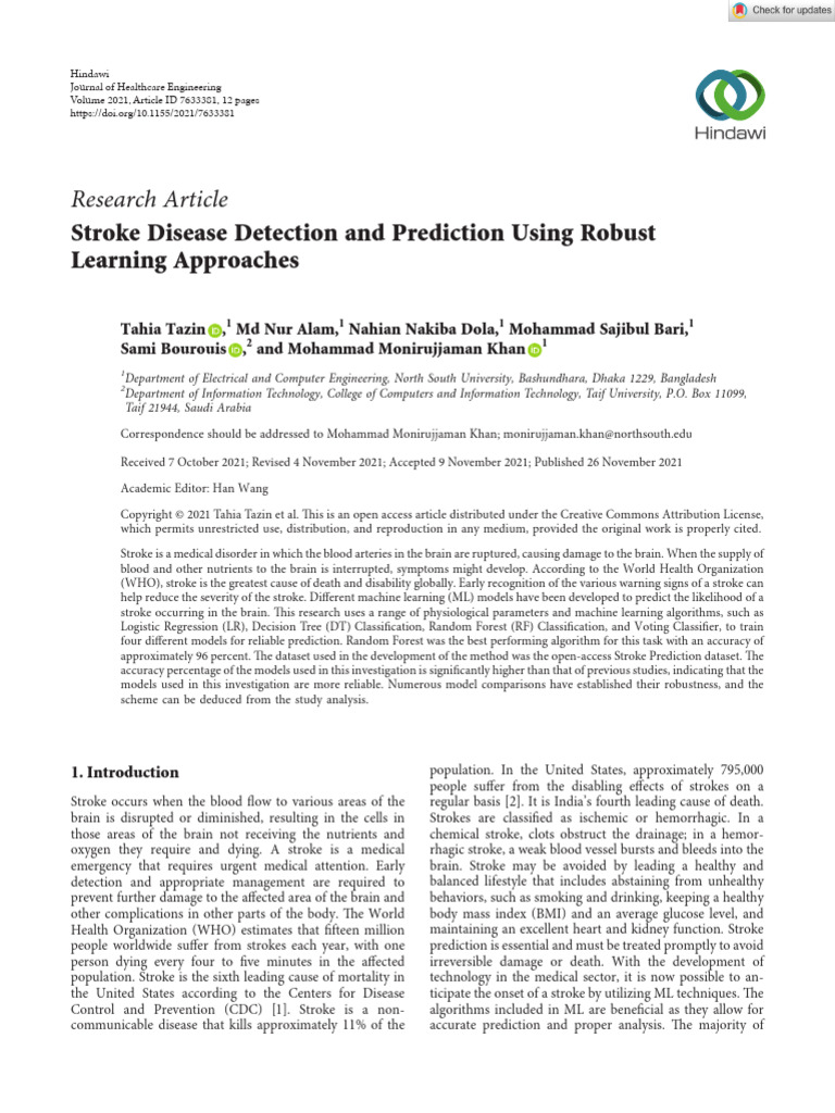 Stroke Prediction Using Machine Learning | PDF | Machine Learning ...