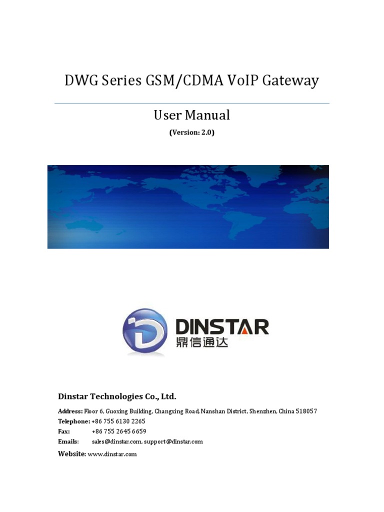 DWG User Manual v2 | PDF | Session Initiation Protocol | Ip Address