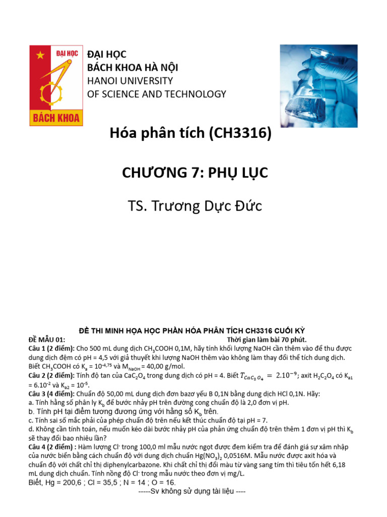 Chuong 7 - Phu Luc - de Thi Minh Hoa | PDF