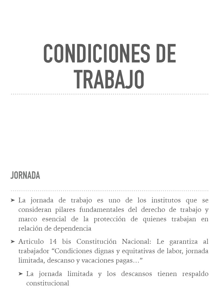 Condiciones y Tipos de Jornada Laboral | PDF | Tiempo de trabajo ...