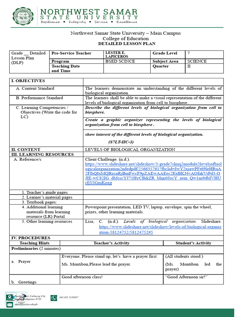 LESSON PLAN TEMPLATE for ENGLISH MEDIUM OF INSTRUCTON 2024.docx | PDF ...