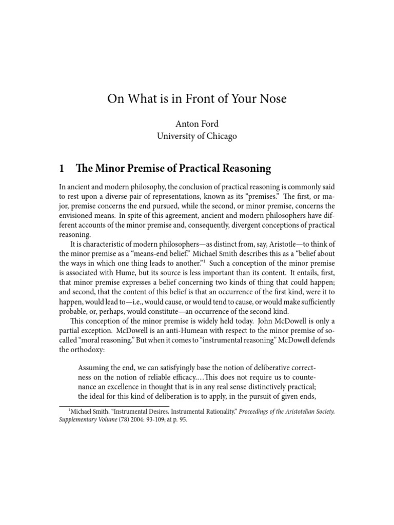 Understanding Practical Reasoning | PDF | Reason | Intention