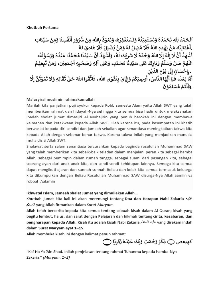 Doa dan Harapan Nabi Zakaria | PDF