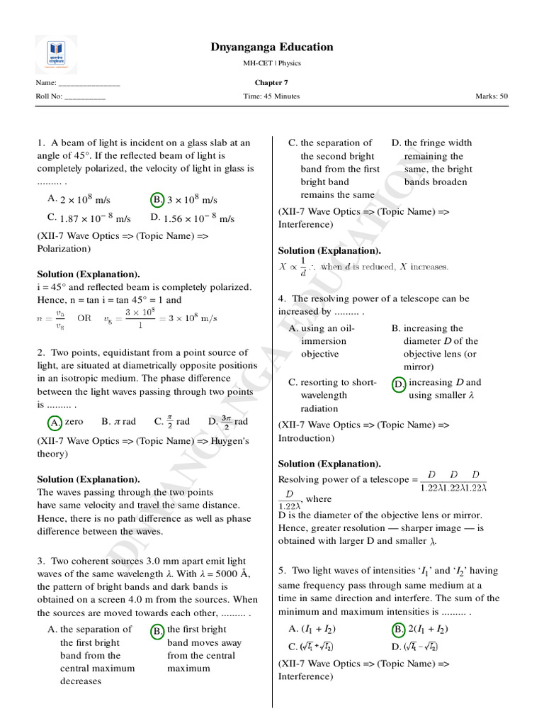 Chp 7-3 | PDF | Wavelength | Diffraction