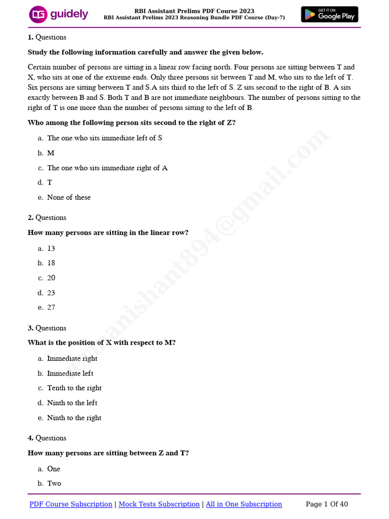 RBI Assistant Prelims PDF Course 2023-1768834620038 | PDF | Chess ...
