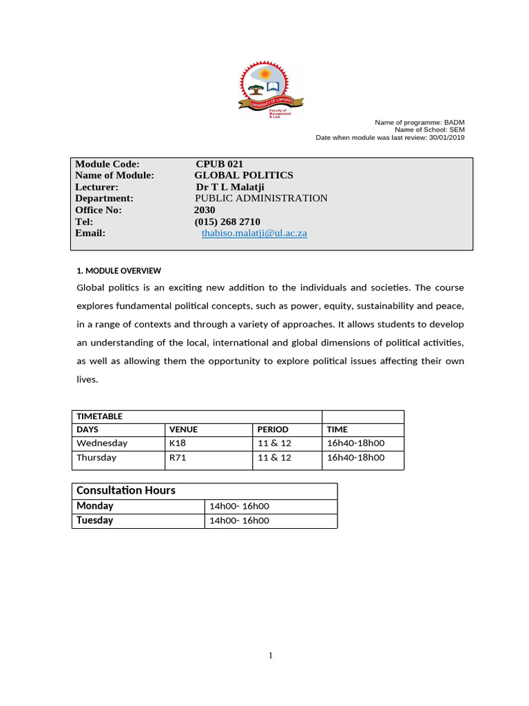 Cpub 021 Course Outline 2025 | PDF