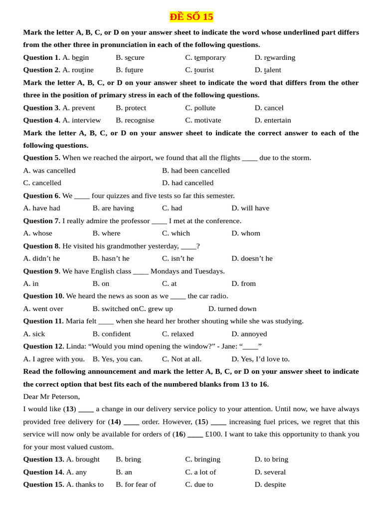 English Language Practice Questions | PDF | London | Korean Cuisine