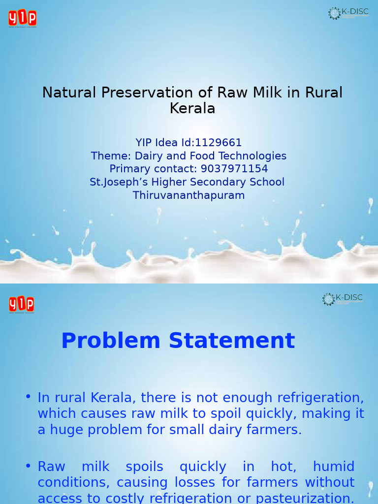 Natural Milk Preservation in Kerala | PDF | Milk | Food Preservation