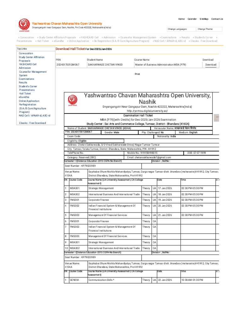 Yashwantrao Chavan a Open University | PDF