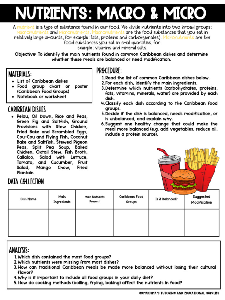 Labs - Nutrition | PDF | Lunch | Foods