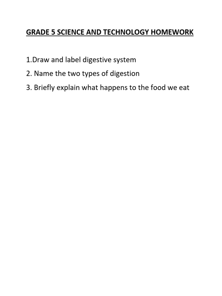 Grade 5 Science and Technology Homework | PDF