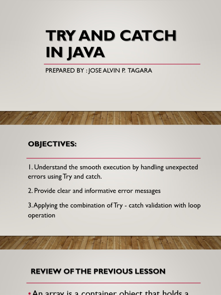 Java Try-Catch Exception Handling Guide | PDF | String (Computer ...