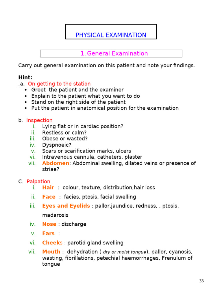 Comprehensive Physical Examination Guide | PDF | Human Anatomy
