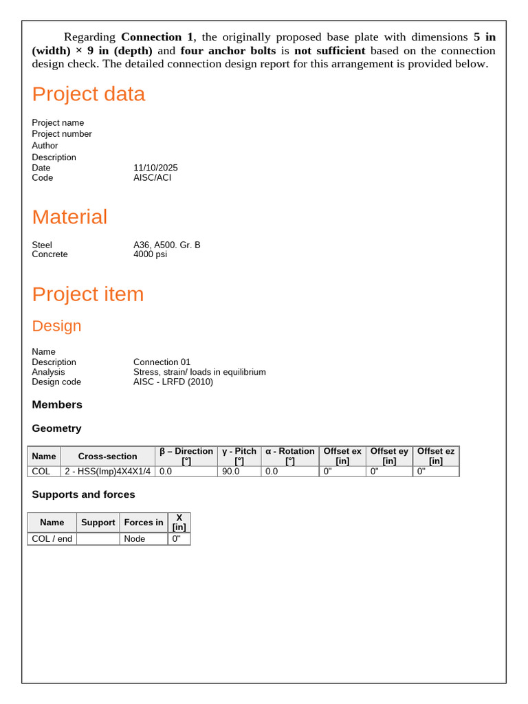 connection 01 respose | PDF | Deformation (Engineering) | Yield ...
