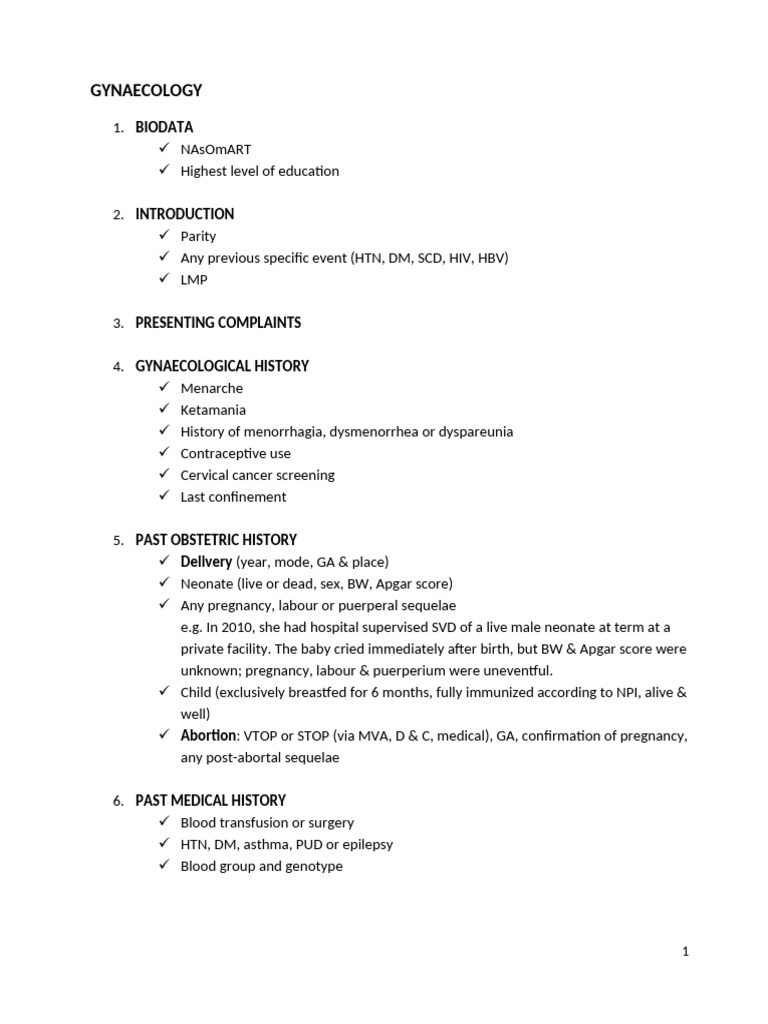 1. Clerking | PDF | Childbirth | Medicine