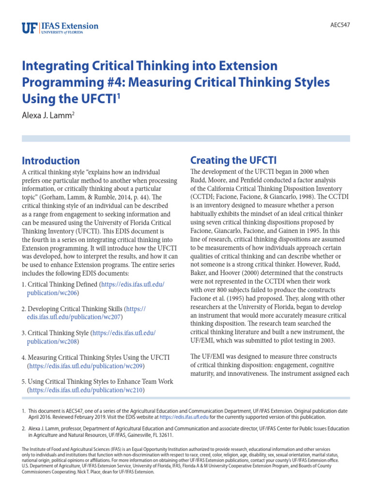 WC209 | PDF | Critical Thinking | Psychology
