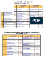 Calendario de pruebas de septiembre 2012