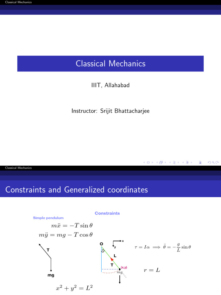 Lagrangian Mechanics and Constraints | PDF | Lagrangian Mechanics ...