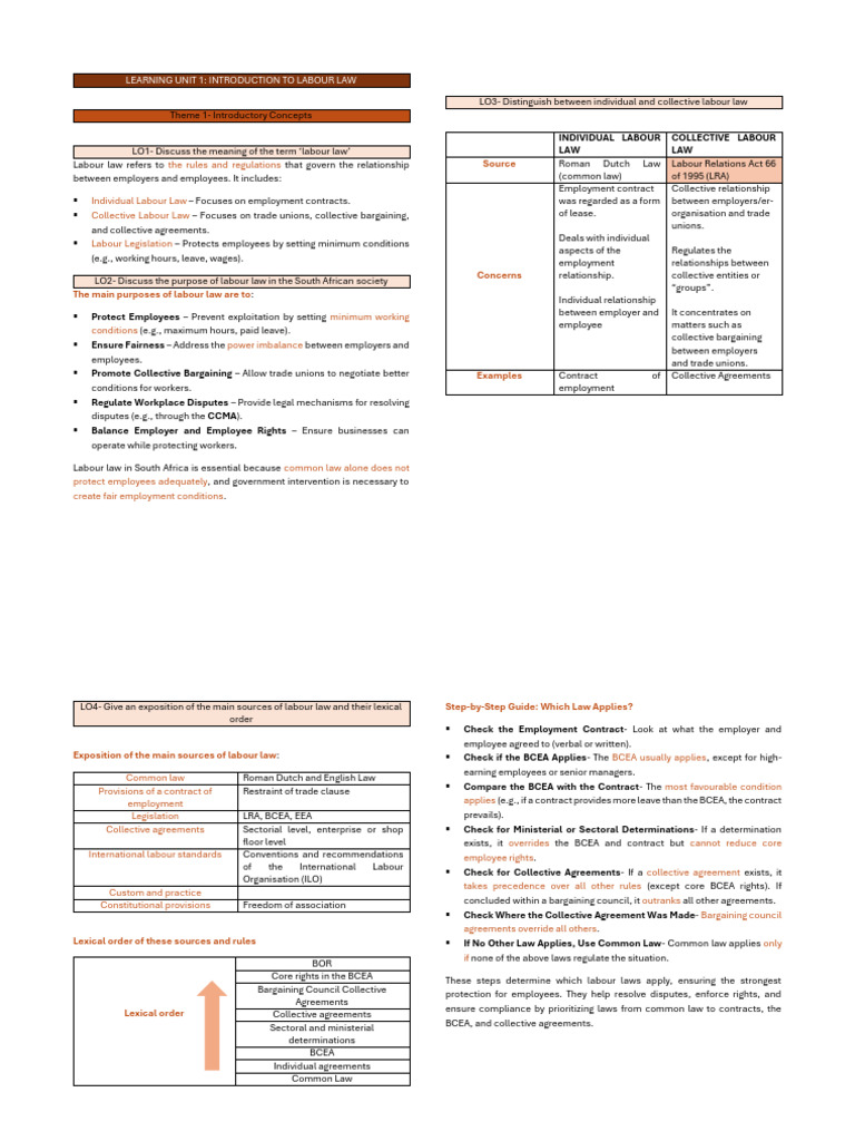 Overview of South African Labour Law | PDF | Labour Law | International ...