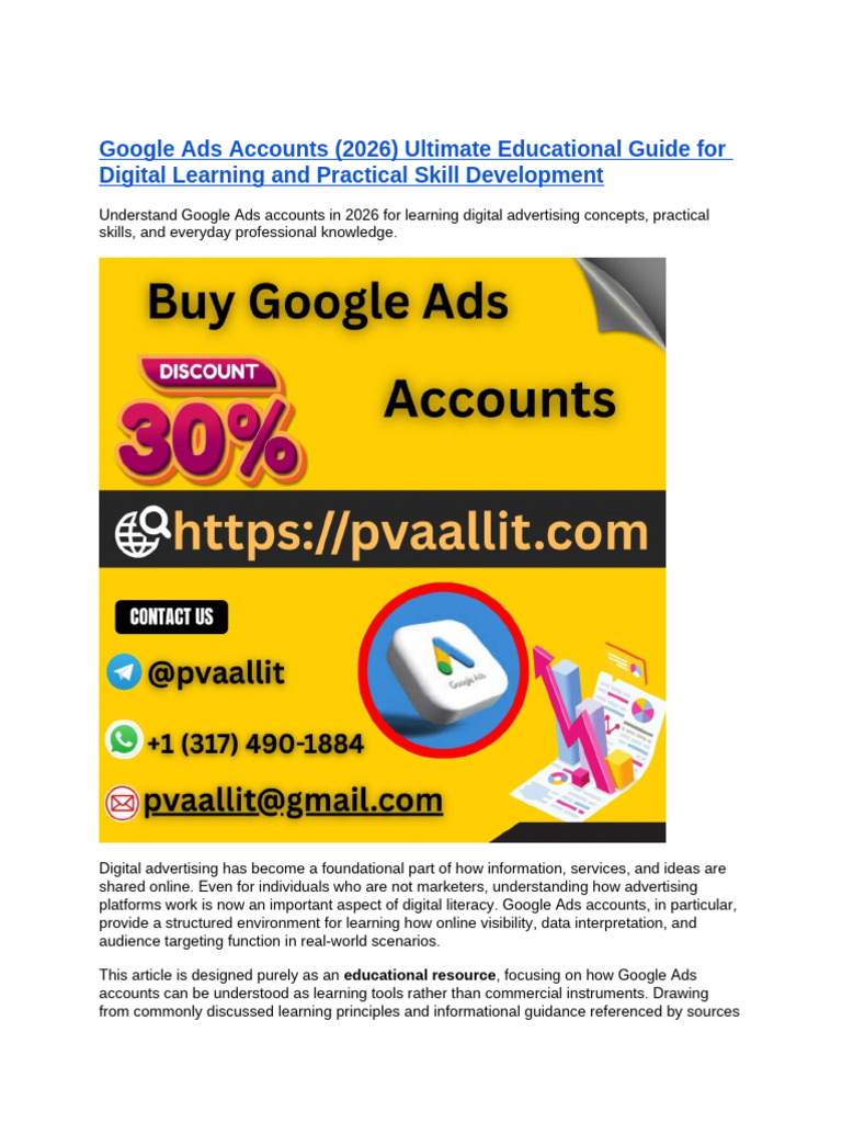 Google Ads Accounts: 2026 Learning Guide | PDF | Learning | Thought