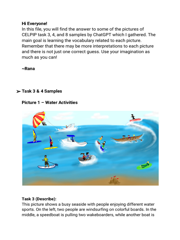 CELPIP Task Samples and Vocabulary Guide | PDF | Shoe | Classroom