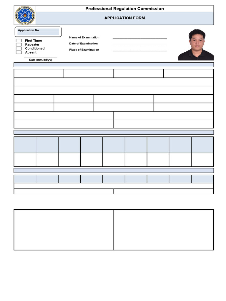 PRC Application Form for Professional Teacher | PDF | Justice | Crime ...