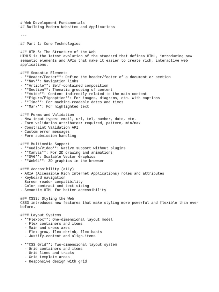Web Development Fundamentals | PDF | Java Script | Html5