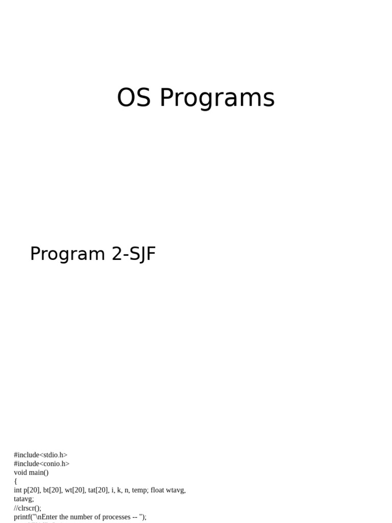 SJF Scheduling Program in C | PDF