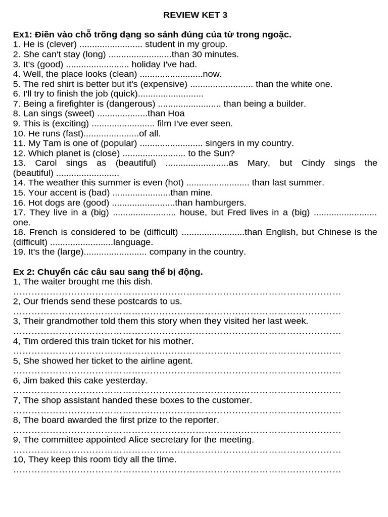 Review Ket 3 | PDF